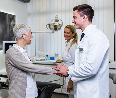 Woman meeting a dentist