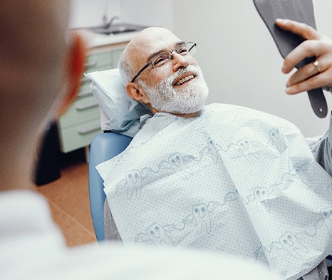 Man smiling in the dental chair