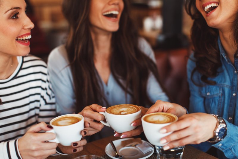Patient drinking coffee during Candid Pro treatment